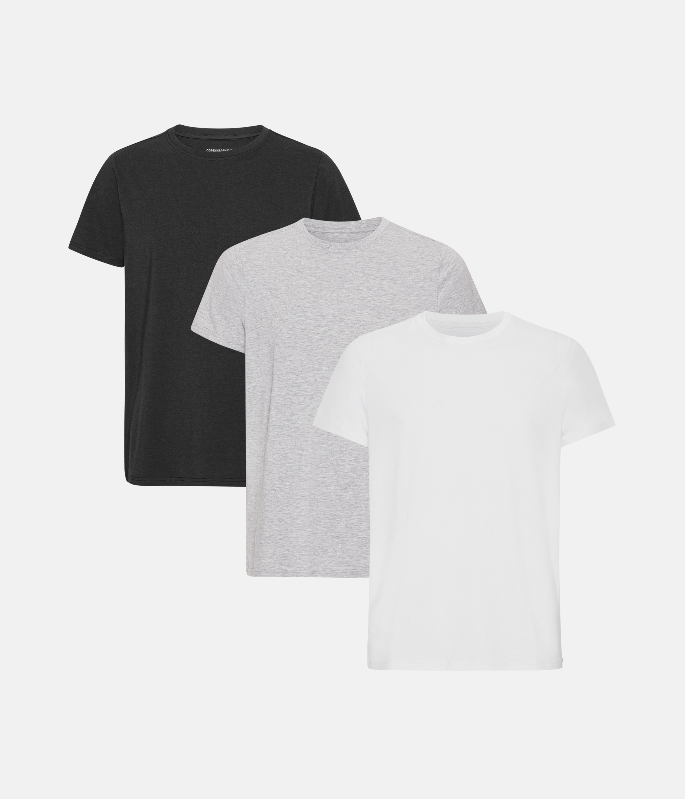 T-shirt 3-Pak - Sort/Hvid/Lysegrå
