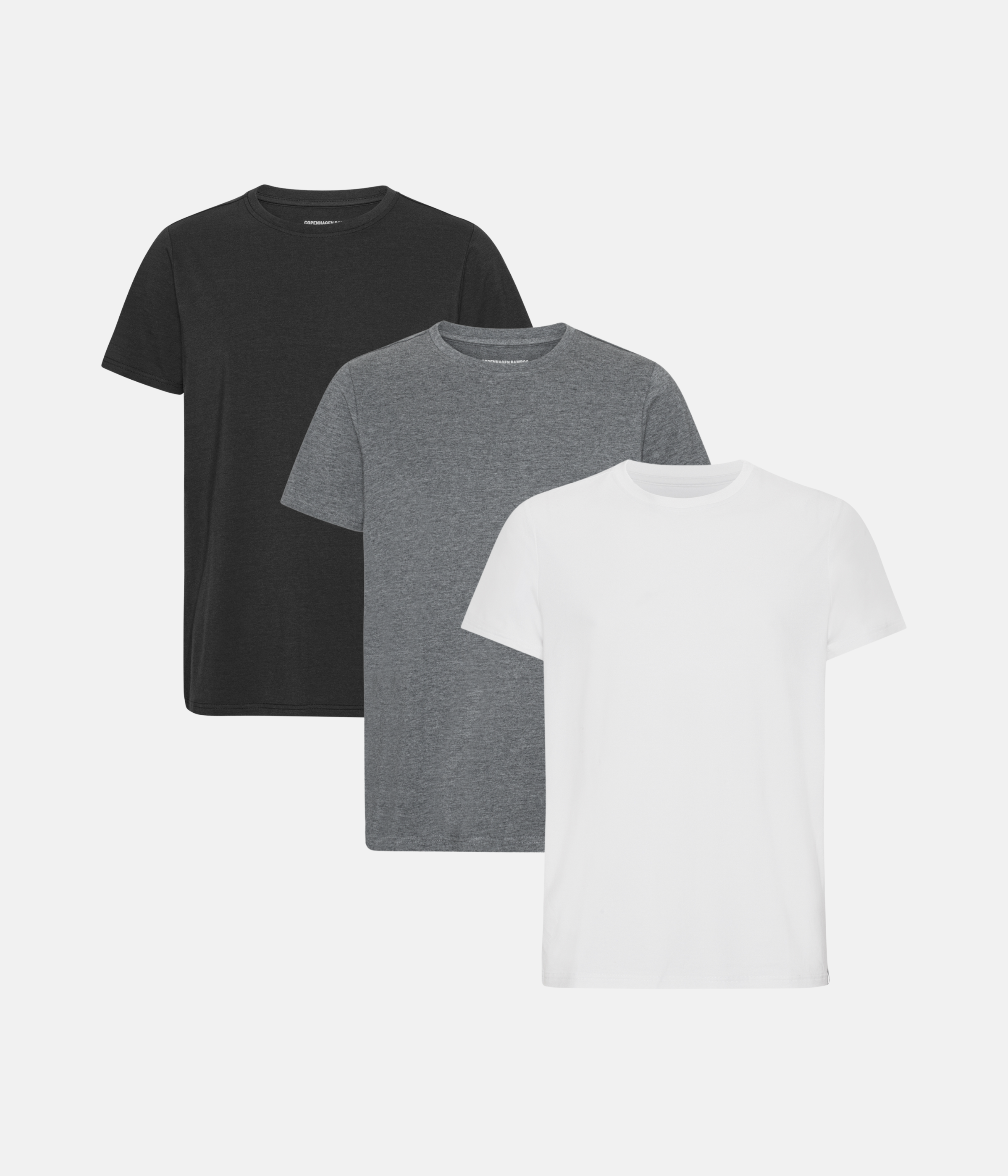T-shirt 3-Pak - Sort/Mørkegrå Melange/Hvid