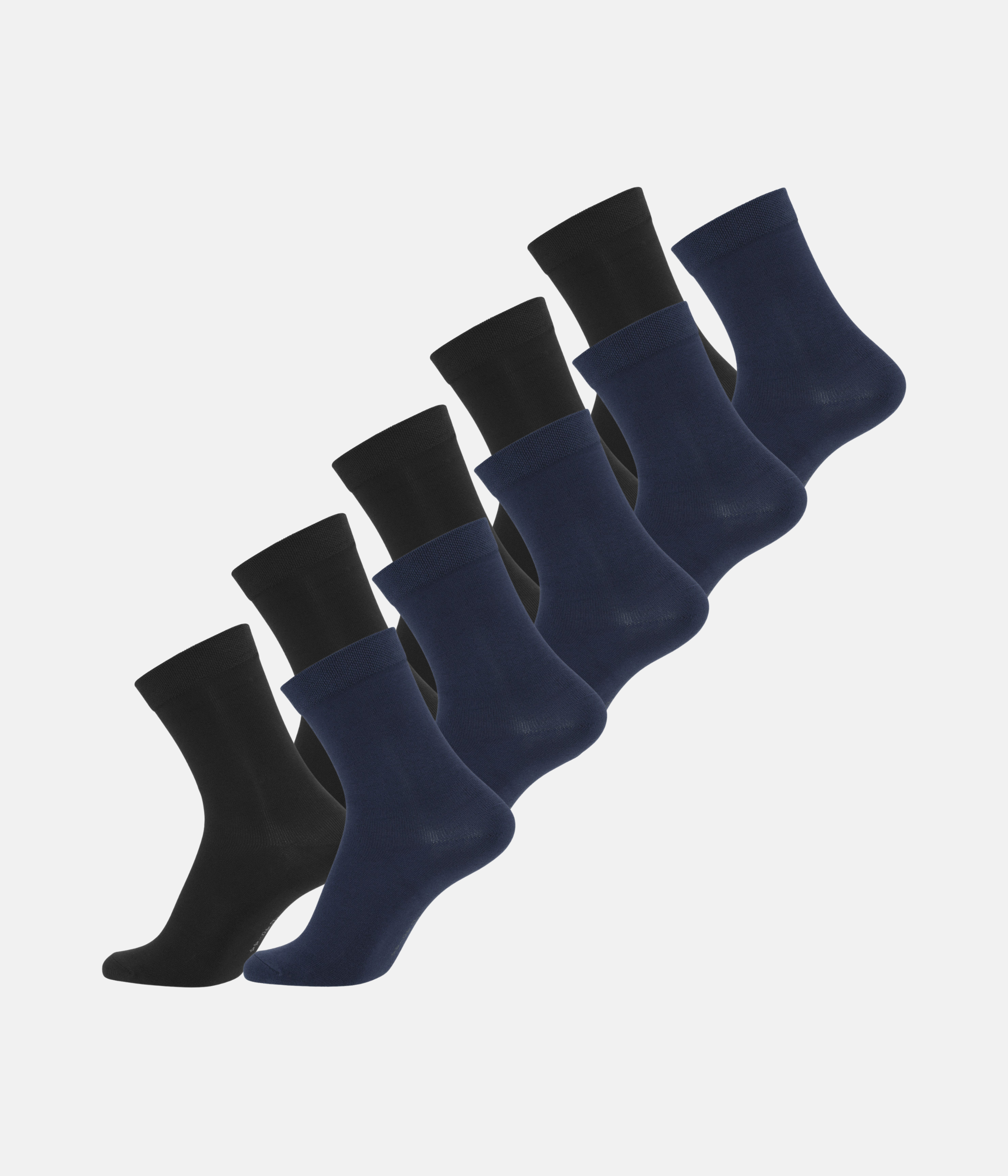 10 Par Bambus Strømper - Sort/Navy