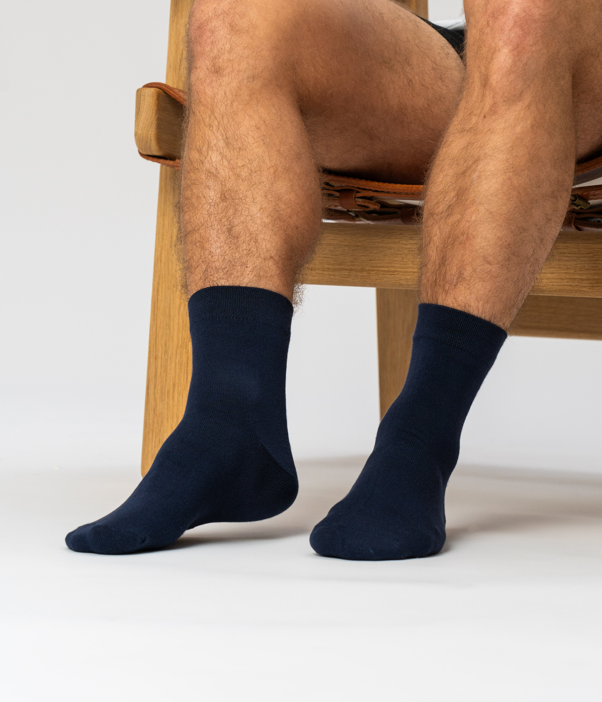 10 Par Bambus Strømper Low Cut - Hvid/Navy