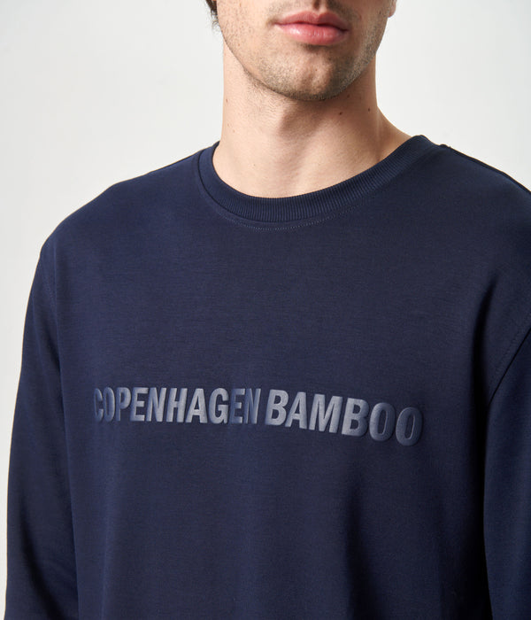 Navy bamboo jogging set with logo