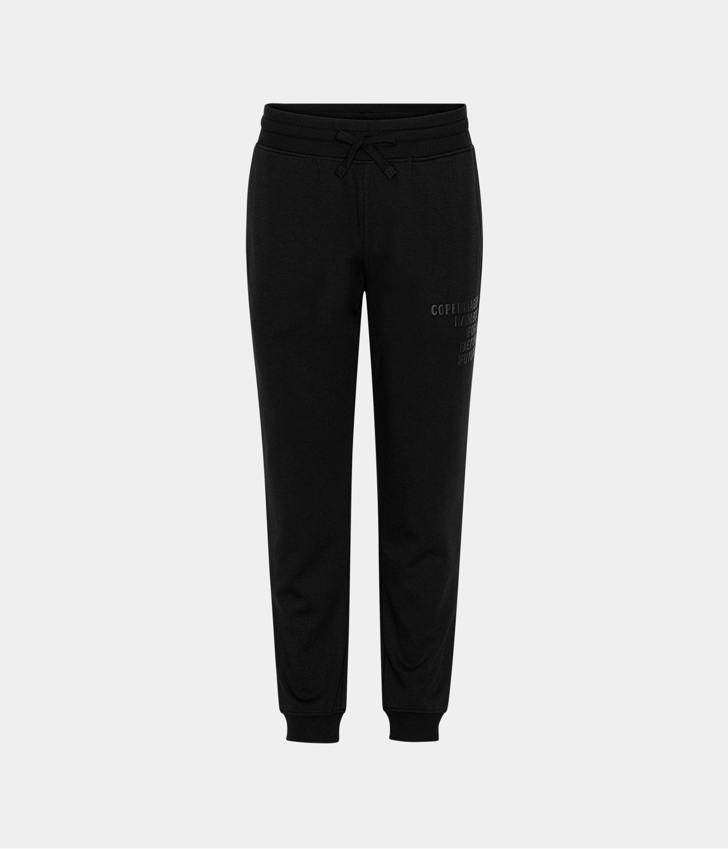 Black bamboo hoodie jogging set with logo