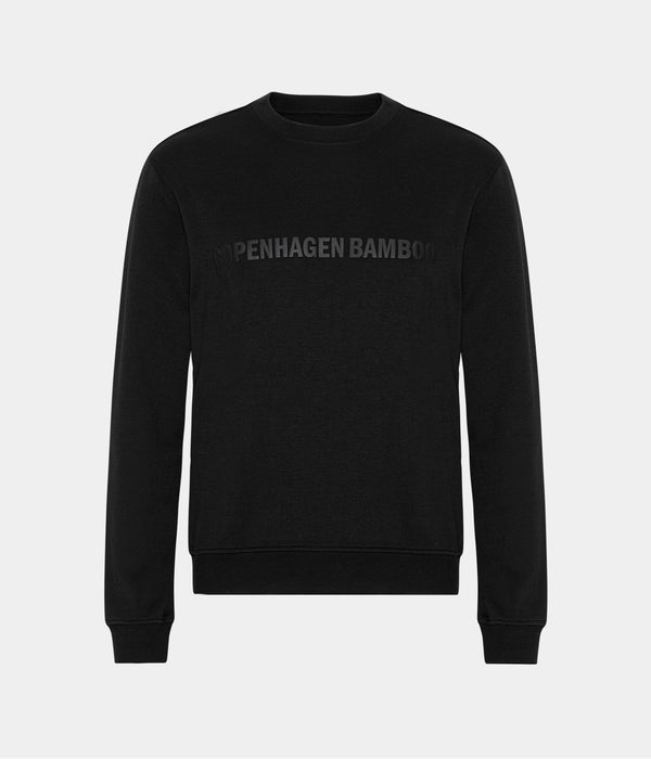 Black bamboo jogging suit with logo